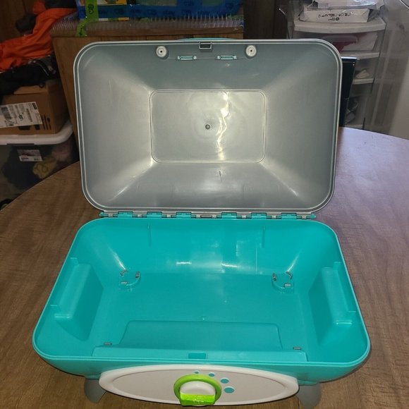 Pretend Toy Barbecue Grill Makes 2 Cooking Sounds 13½ x 10 x 7 Blue Gray - Picture 6 of 9